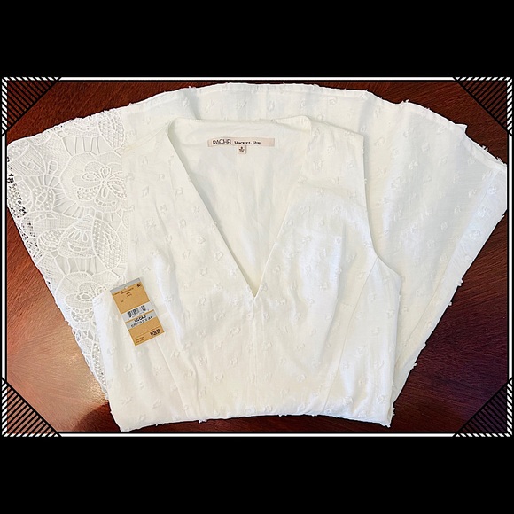 Rachel Roy White Mixed Media Dress (NWT) - Picture 3 of 8